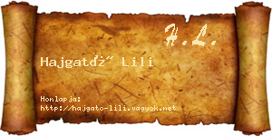 Hajgató Lili névjegykártya